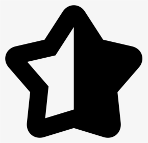 Star Shape Symbol With Half Black And Half White - Estrella A La Mitad, HD Png Download, Free Download