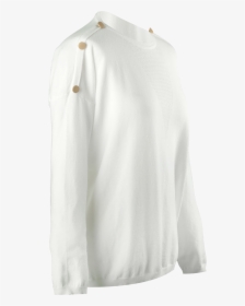 Emilia Gold Button Sleeve Jumper In Cream - Blouse, HD Png Download, Free Download