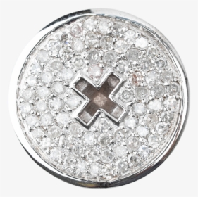 White Gold Button White Diamonds - Locket, HD Png Download, Free Download