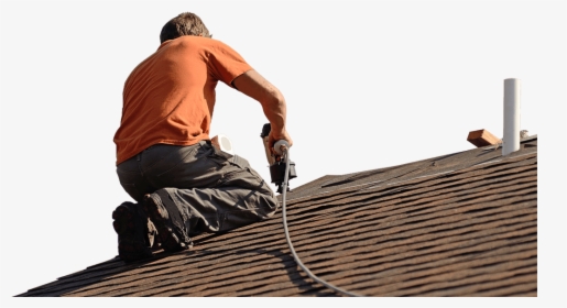 Clip Art Residential Roofers Water Damage - Man Repairing Roof, HD Png Download, Free Download