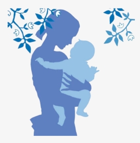 Free Png Mother"s Day - Mother And Child Clipart Blue, Transparent Png, Free Download