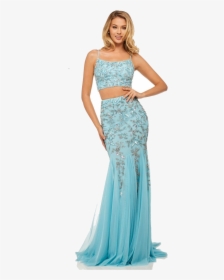 Teal Two Piece Prom Dress Sherri Hill, HD Png Download, Free Download