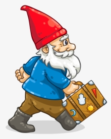 Traveling Gnome Clipart - Gnome Transparent Clipart, HD Png Download, Free Download