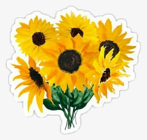 Sunflowers Sticker , Png Download - Yellow Sunflower Aesthetic Sticker, Transparent Png, Free Download