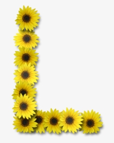 Alfabeto Sunflowers L Pinterest Flower Ⓒ - Letra L Con Girasoles, HD Png Download, Free Download