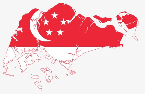 Singapore Flag Map, HD Png Download, Free Download
