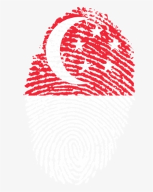 Singapore, Flag, Fingerprint, Country, Pride, Identity - Singapore Flag Fingerprint, HD Png Download, Free Download