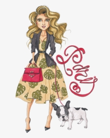 A Lady Walking The Dog Png Transparent Material - Девушка В Париже, Png Download, Free Download