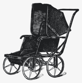 Vintage Pram, Vintage Stroller, Baby Stroller, Pram - Vintage Stroller Png, Transparent Png, Free Download