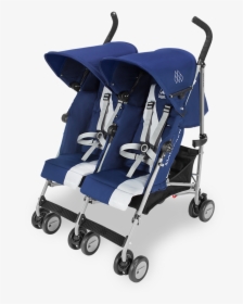 Maclaren Twin Triumph Stroller-medieval Blue/silver - Maclaren Twin Triumph 2017, HD Png Download, Free Download