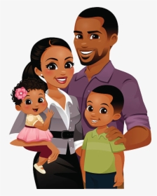 Happy Black Family Cartoon, HD Png Download, Free Download