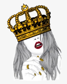 Transparent Crown Drawing Png - Girl With Crown Drawing, Png Download, Free Download