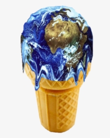 Depiction Of The Earth As Ice Cream Because Of Global - Global Warming Melting Earth, HD Png Download, Free Download