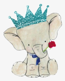 Drawn Crown Picsart Png - Cartoon Elephant With Crown, Transparent Png, Free Download