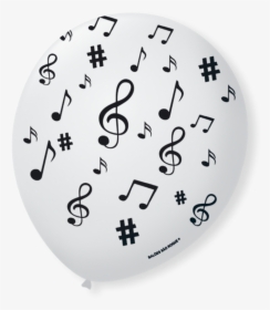 Balão N9 Notas Musicais Branco Polar/preto - Music, HD Png Download, Free Download