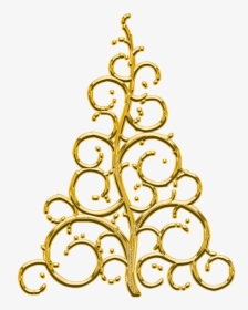 Gold Christmas Tree - Transparent Golden Christmas Trees, HD Png Download, Free Download