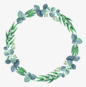 Leaves Flowers Flower Circle Crown Ftestickers Green - Free Green Watercolor Leaf Png, Transparent Png, Free Download