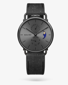 41mm Moonphase Unisex Custom Watch Miyota Black Case - Baume Small Second All Black 41mm, HD Png Download, Free Download