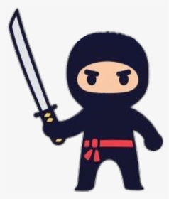 #sticker #sword #ninja - Cartoon Ninja With Swords, HD Png Download, Free Download