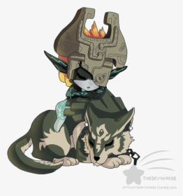 Midna Drawing Wolf Link - Midna And Link Drawing, HD Png Download, Free Download