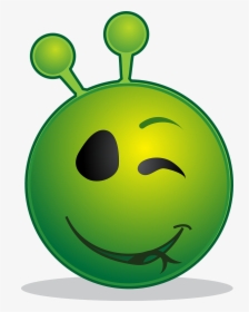 Alien, Smiley, Wink, Emoticon, Emoji, Emotion - Clipart Alien Smiling Png, Transparent Png, Free Download