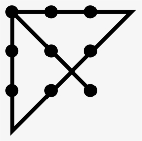9 Dots 4 Lines - Connect The Dots With Four Straight Lines, HD Png Download, Free Download