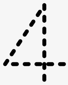 Numbers Digits Dotted Four 4 Tracing Trace Dots - Number Tracing Clipart Black And White, HD Png Download, Free Download