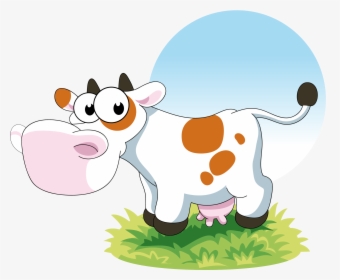 Cute Vector Cartoon Cow Cattle Free Hd Image Clipart - Farm Vector, HD Png Download, Free Download