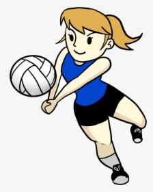 Volleyball Cartoon Clipart Transparent Png - Clipart Girl Playing Volleyball, Png Download, Free Download