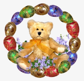 Easter, Eggs, Frame, Teddy Bear - Teddy Bear, HD Png Download, Free Download