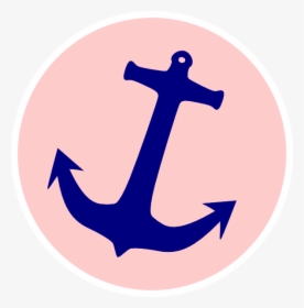 Graphic Black And White Library Anchor Clip Vector - Navy And Pink Anchor, HD Png Download, Free Download