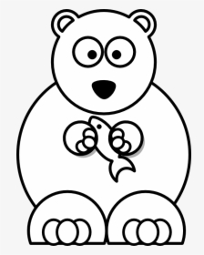 Black White Cartoon Drawings - Clip Art Cartoon Polar Bear, HD Png Download, Free Download