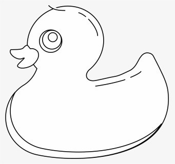 Rubber Ducky Clipart Outline - White Rubber Duck Black Background, HD Png Download, Free Download