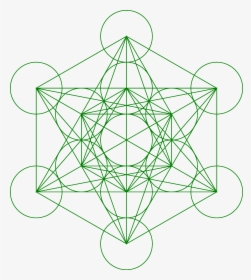 Metatrons Cube 133 Green - Sacred Geometry Cube, HD Png Download, Free Download