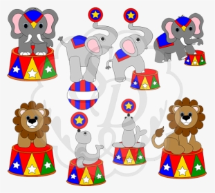 Elephants Svg Circus - Cartoon, HD Png Download, Free Download
