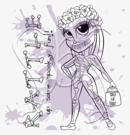 #skeletongaljennifer Skeleton Gal Jennifer Digi - Cartoon, HD Png Download, Free Download