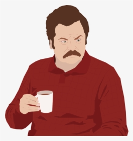 Transparent Ron Swanson Png - Drinking, Png Download, Free Download