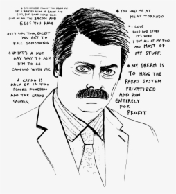 Draw Ron Swanson, HD Png Download, Free Download