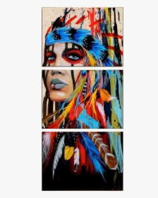 Handsome Modern Hd Printed 3 Piece Canvas Art Of An - Native American Canvas Paintings, HD Png Download, Free Download