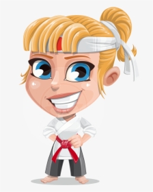 Cartoon Karate Girl Png, Transparent Png, Free Download