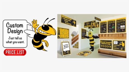 Pbis Posters Yellow Jacket Mascot Clip Art - Mascot Design Safety Work, HD Png Download, Free Download