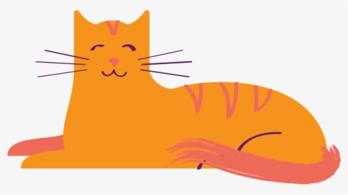 Orange Cat Orange Vector Cat Drawing Orange Cat Cat - Orange Cat Drawing, HD Png Download, Free Download