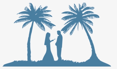 Beach Wedding Silhouette - Beach Palm Trees Hammock Silhouette, HD Png Download, Free Download
