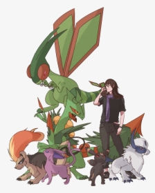 Champion Commission Mega Sceptile, Pyroar, Absol, Umbreon, - Pokemon Team Flygon, HD Png Download, Free Download