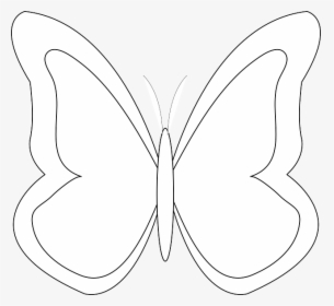 Transparent Simple Butterfly Outline Clipart - White Butterfly Clip Art, HD Png Download, Free Download