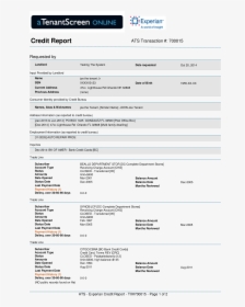 Experian Credit Report Main Image - Nanny Job Application, HD Png Download, Free Download