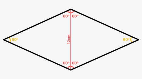 Diagonal De 12 Cm É Desenhada No Losango Dividindo-o - Losango Angulos, HD Png Download, Free Download