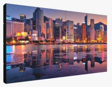 4 X 4 Video Wall Videowalldelivery - Hong Kong Skyline Lights, HD Png Download, Free Download