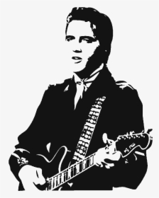 Elvis Presley Stencil Mural Wall Decal Silhouette - Elvis Presley Guitar Decal, HD Png Download, Free Download