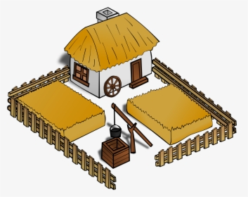Collection Of Free Farmhouse Drawing Medieval Download - Medieval Farm Clipart, HD Png Download, Free Download